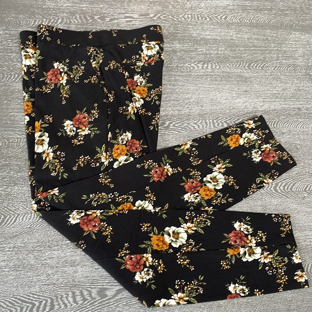 Jules & Leopold Black Floral Pull-on Dress Pants Size S - Picture 4 of 6